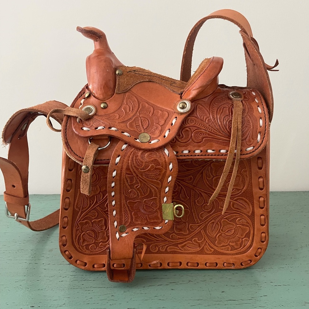 Horse Saddle Embroidered Handbag
